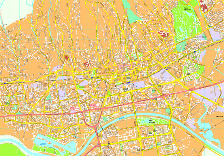 Zagreb map