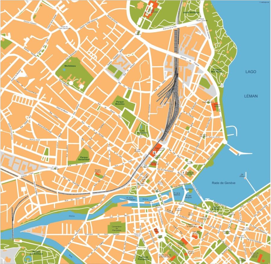 geneve vector map