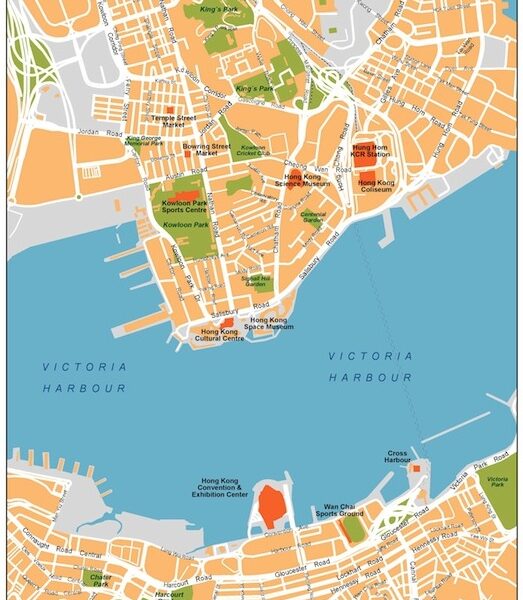 hong kong vector map