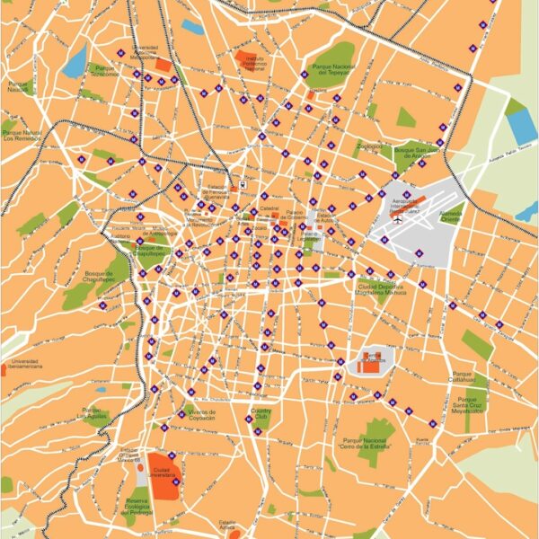 mexico df vector map