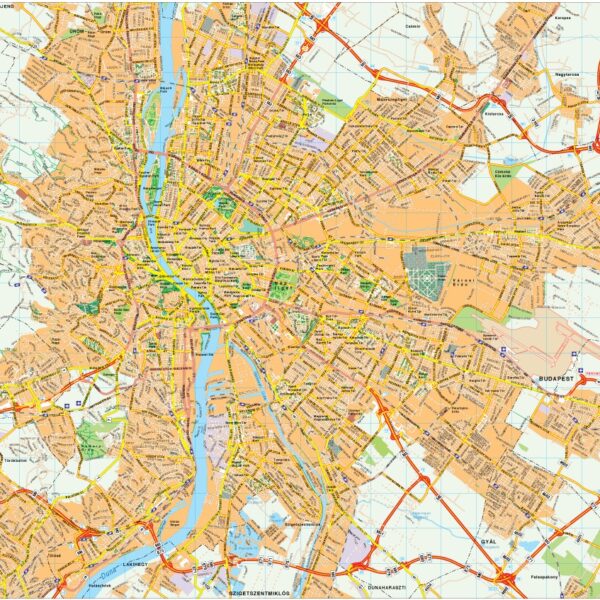 Budapest mapa vectorial EPS Illustrator vector