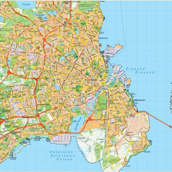 Copenhaguen mapa vectorial EPS Illustrator vector