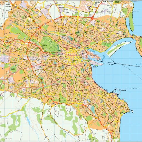 Dublin mapa vectorial EPS Illustrator vector