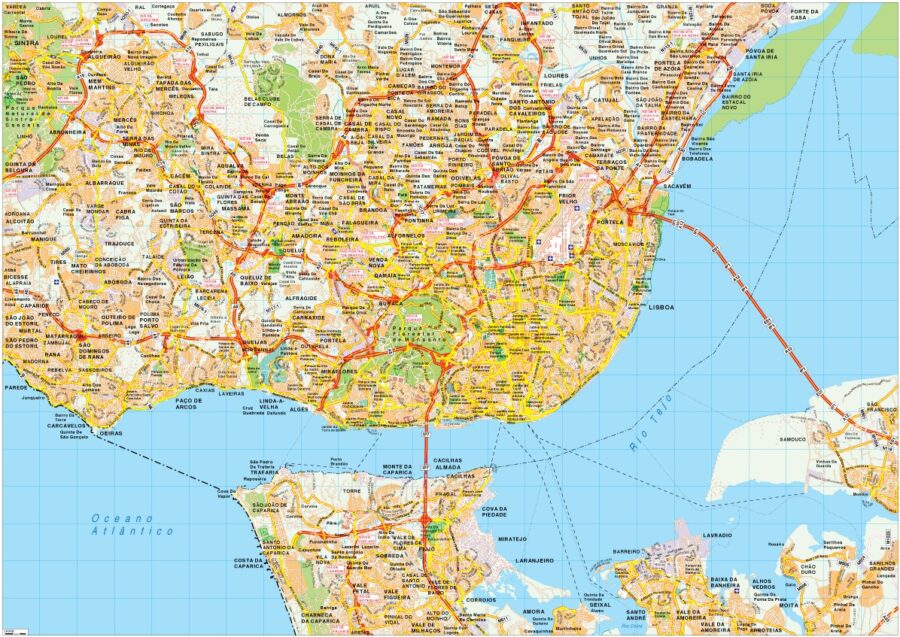 Lisboa mapa vectorial EPS Illustrator vector