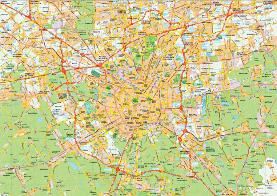 Milano mapa vectorial EPS Illustrator vector