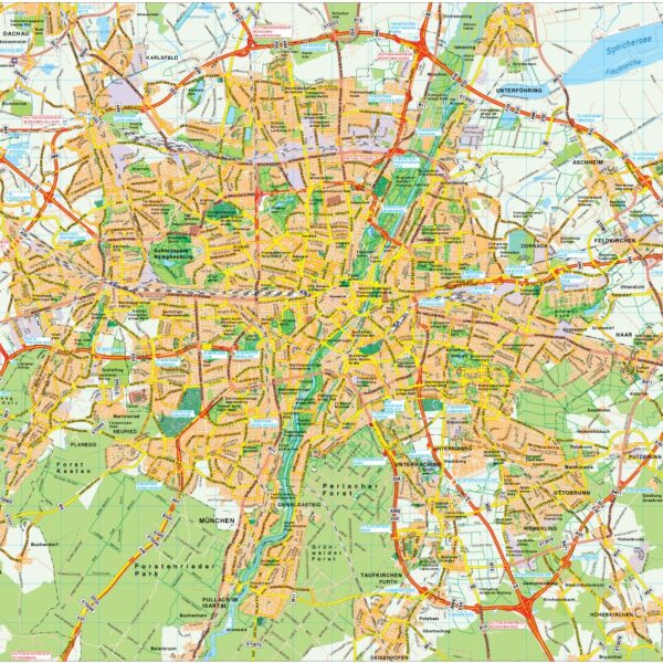 Munchen mapa vectorial EPS Illustrator vector