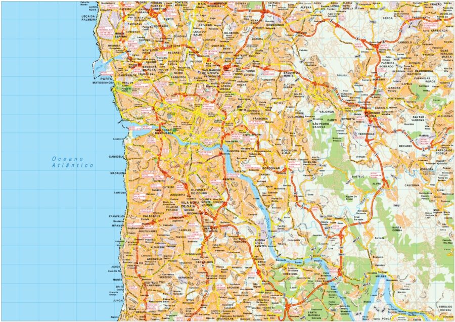 Porto mapa vectorial EPS Illustrator vector