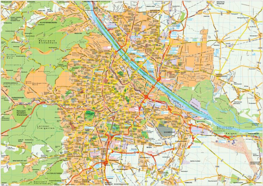 Wien mapa vectorial EPS Illustrator vector
