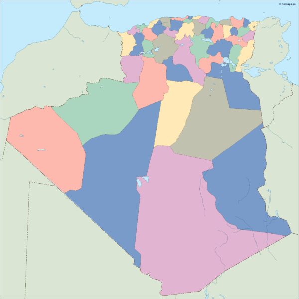 algeria mapa mudo vectorial