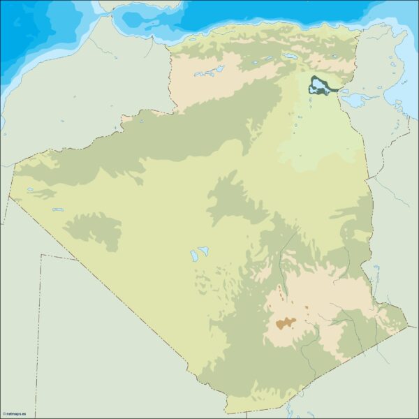 algeria illustrator mapa físico digital