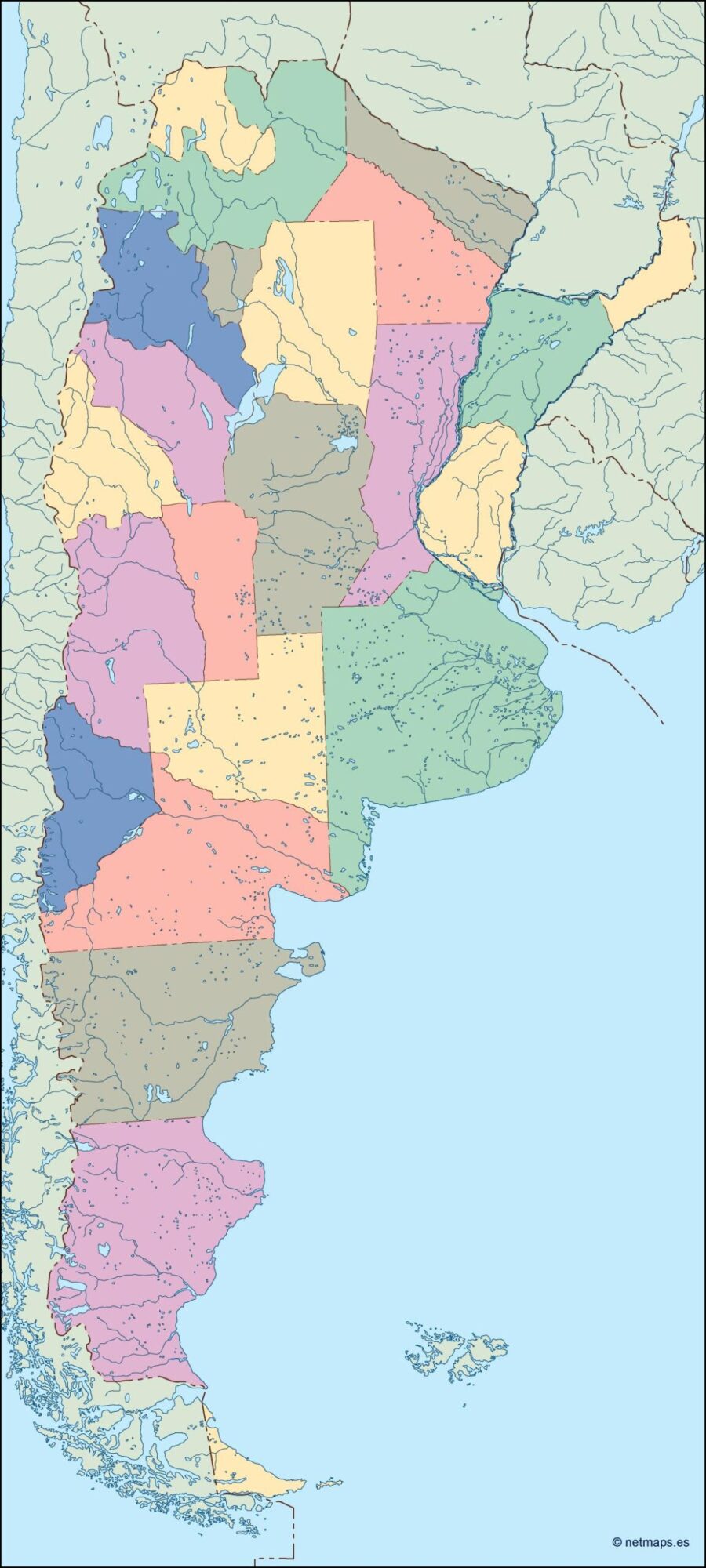 argentina mapa mudo vectorial