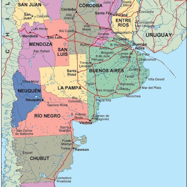 argentina mapa politico vectorial digital