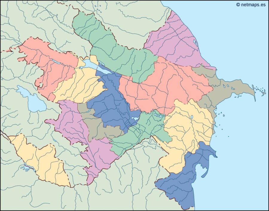 azerbaijan mapa mudo vectorial