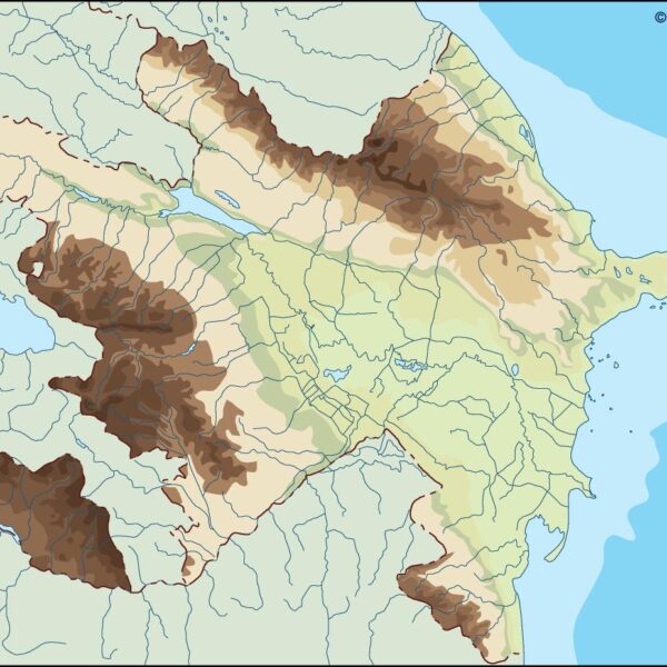 azerbaijan illustrator mapa físico digital