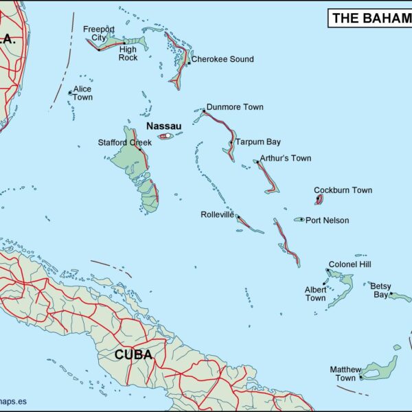 bahamas mapa politico vectorial digital