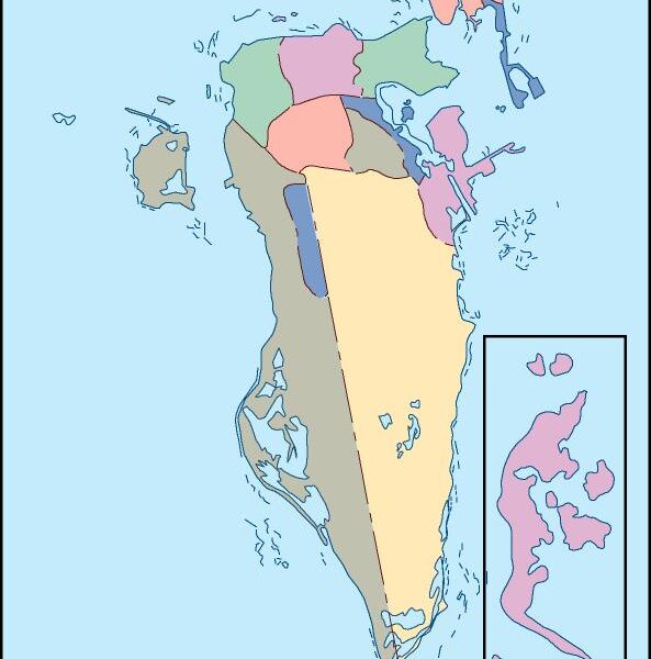 bahrain mapa mudo vectorial