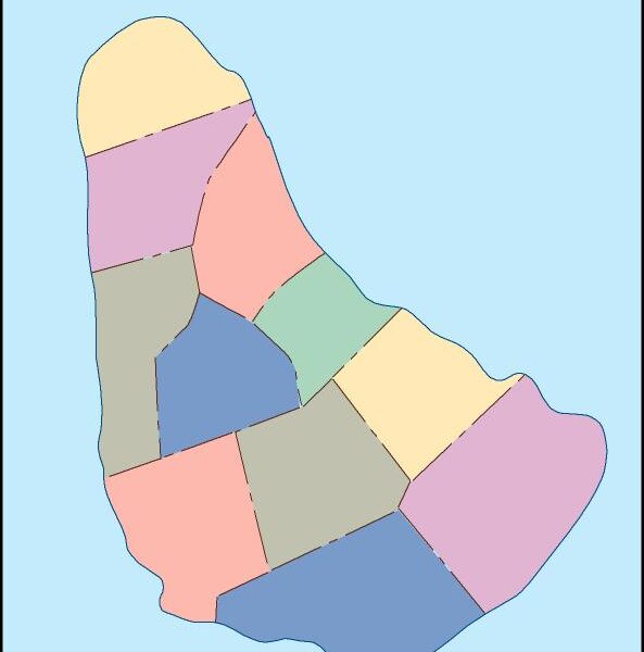 barbados mapa mudo vectorial