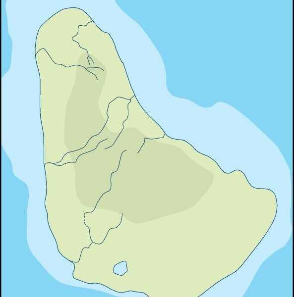 barbados illustrator mapa físico digital