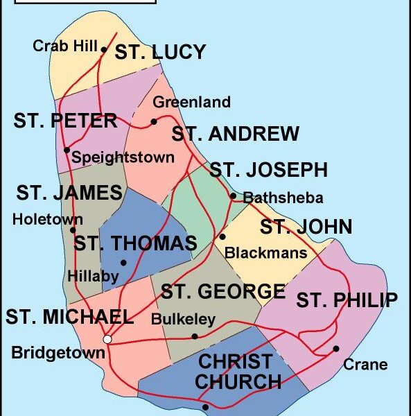 barbados mapa politico vectorial digital