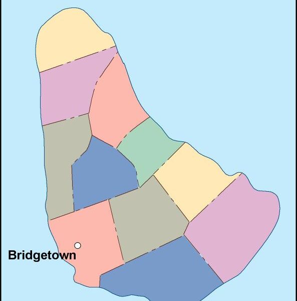 barbados vector mapa