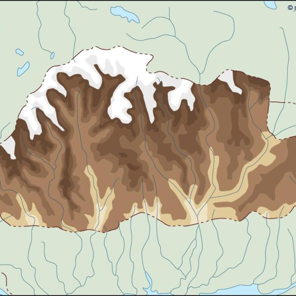 bhutan illustrator mapa físico digital