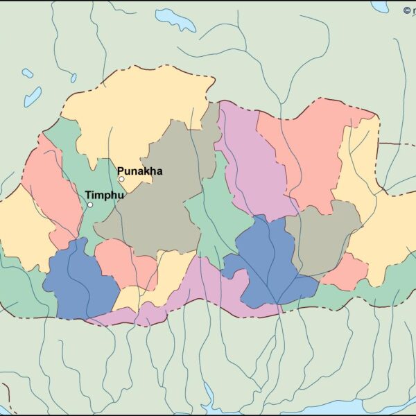 bhutan vector mapa