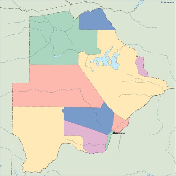 botswana vector mapa