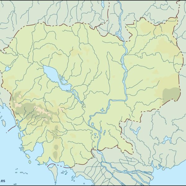 cambodja illustrator mapa físico digital