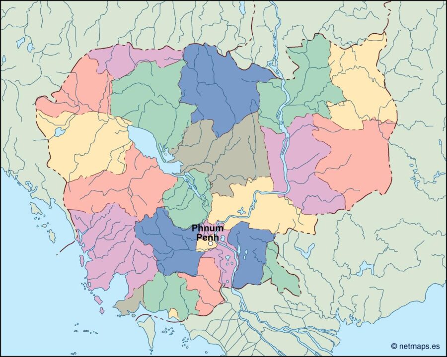 cambodja vector mapa