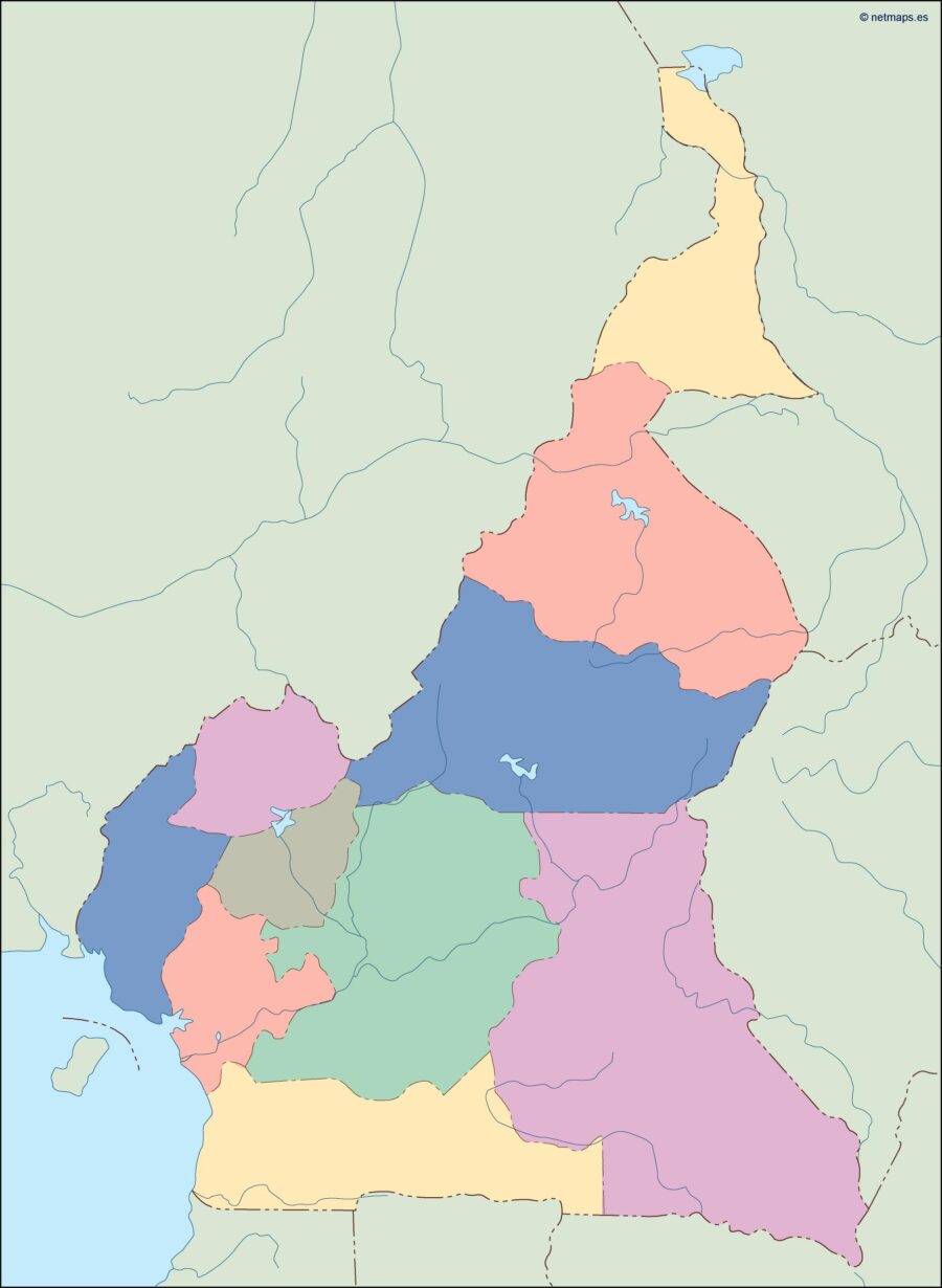 cameroon mapa mudo vectorial