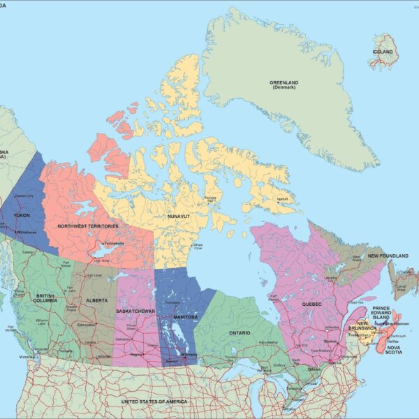 canada mapa politico vectorial digital