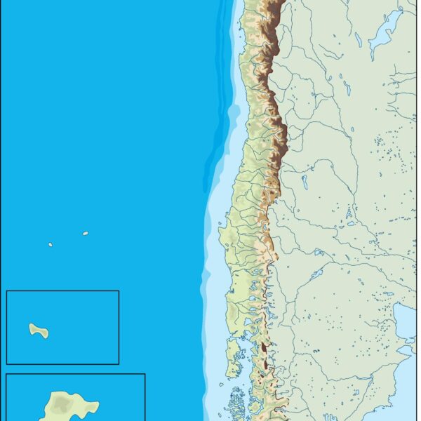 chile illustrator mapa físico digital
