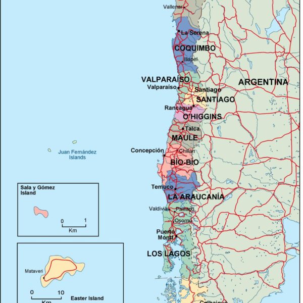 chile mapa politico vectorial digital