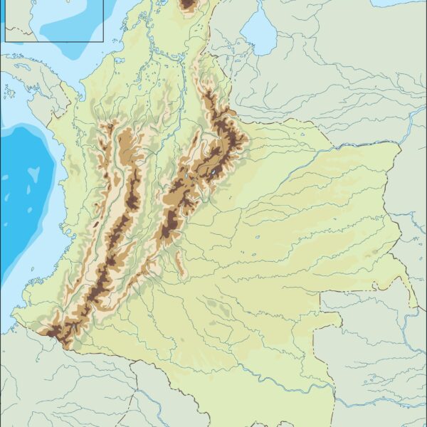 colombia illustrator mapa físico digital