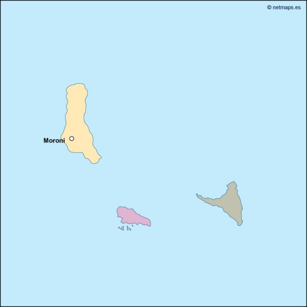 comoros vector mapa