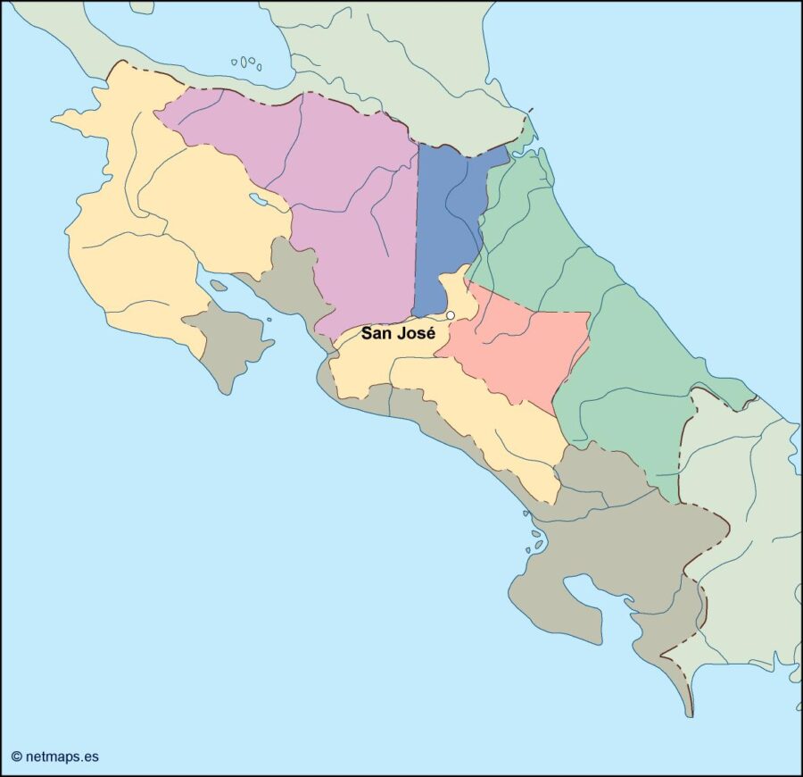 costa rica vector mapa