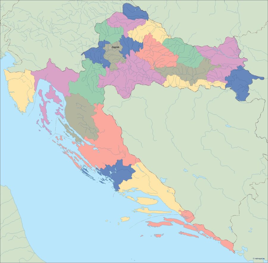 Croacia vector mapa