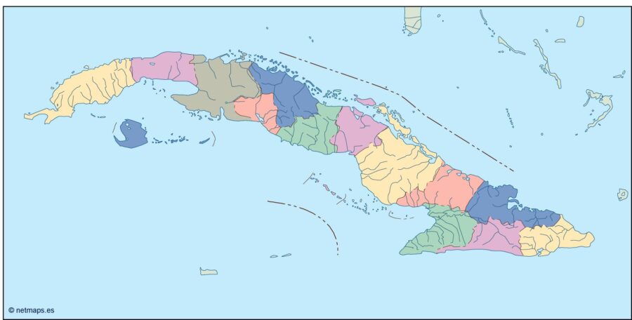 cuba mapa mudo vectorial