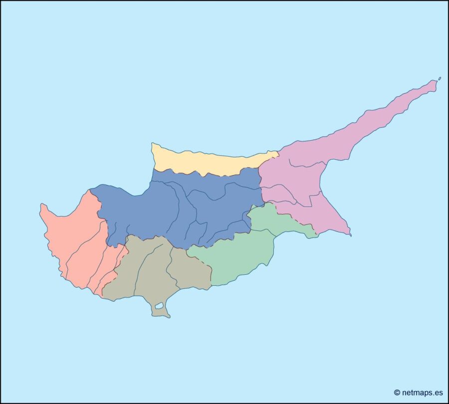 Chipre mapa mudo vectorial