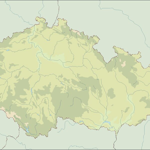 Chequía illustrator mapa físico digital