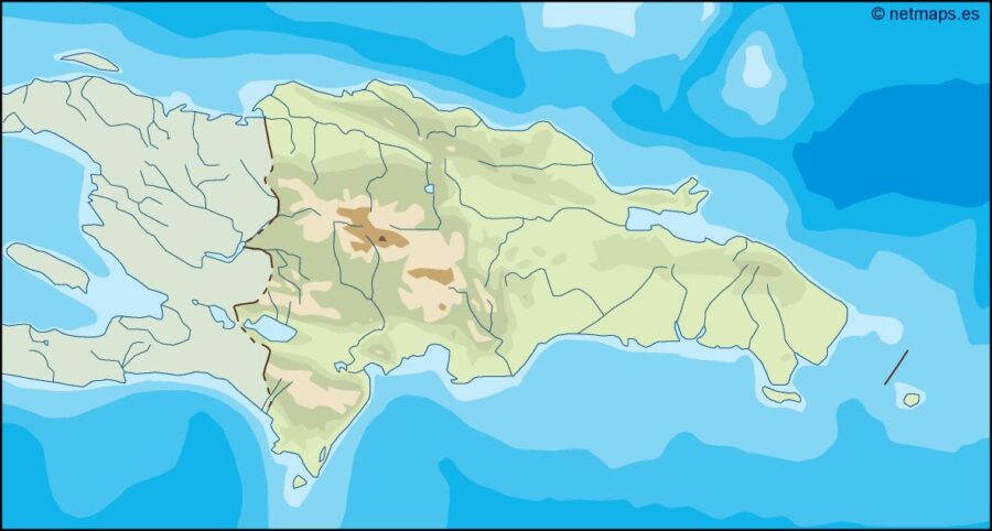 dominicana republic illustrator mapa físico digital