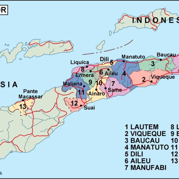east timor mapa politico vectorial digital