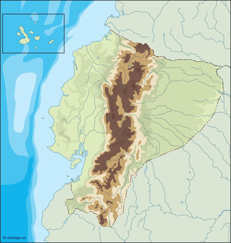 ecuador illustrator mapa físico digital