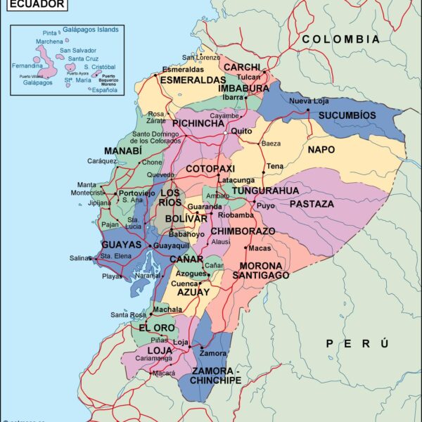 ecuador mapa politico vectorial digital