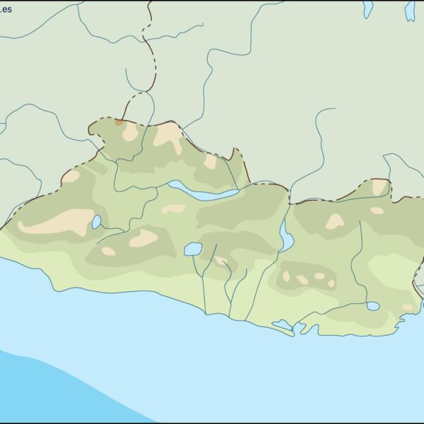 el salvador illustrator mapa físico digital