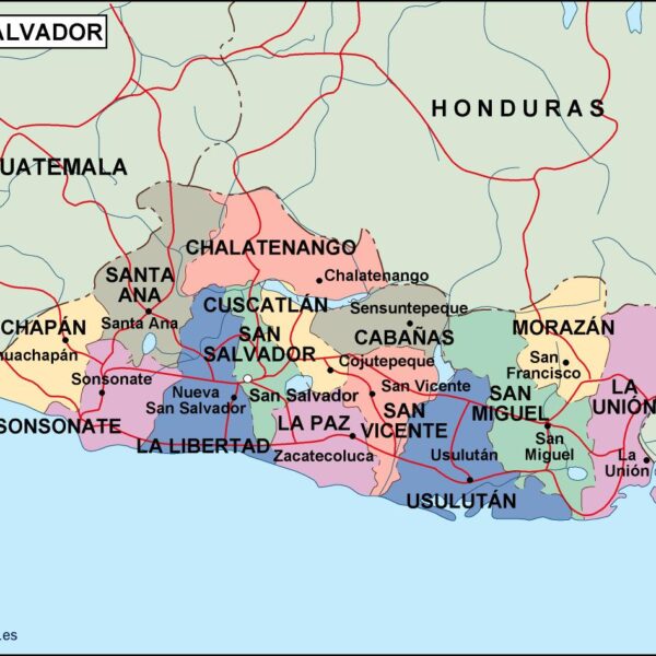 el salvador mapa politico vectorial digital
