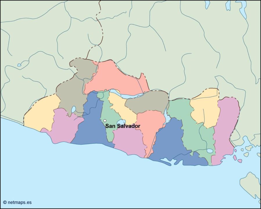 el salvador vector mapa