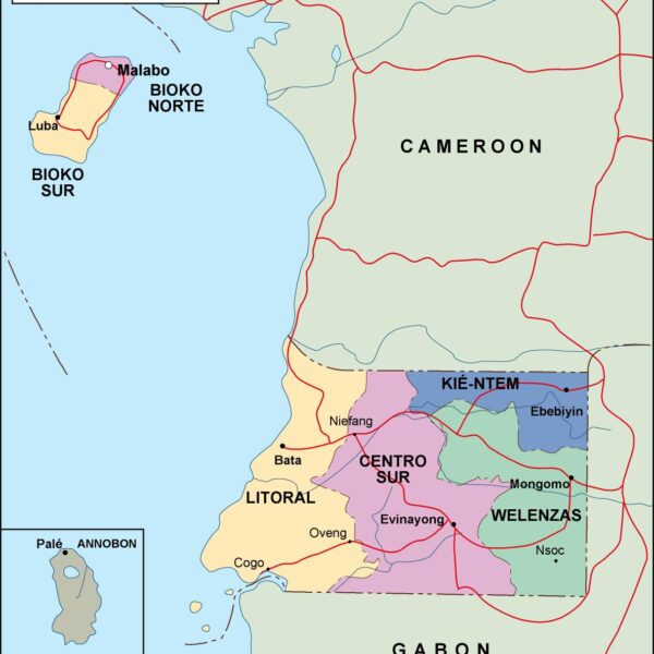 equatorial guinea mapa politico vectorial digital