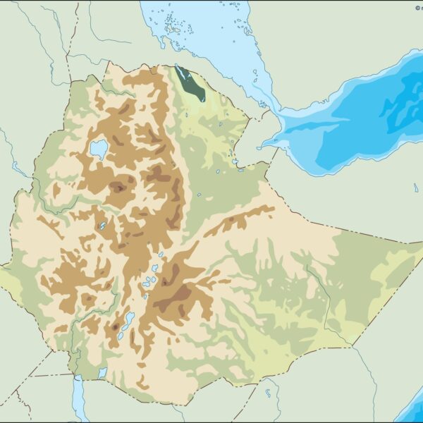 ethiopia illustrator mapa físico digital