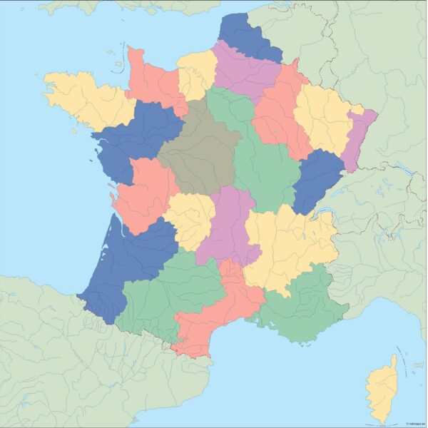 Francia mapa mudo vectorial